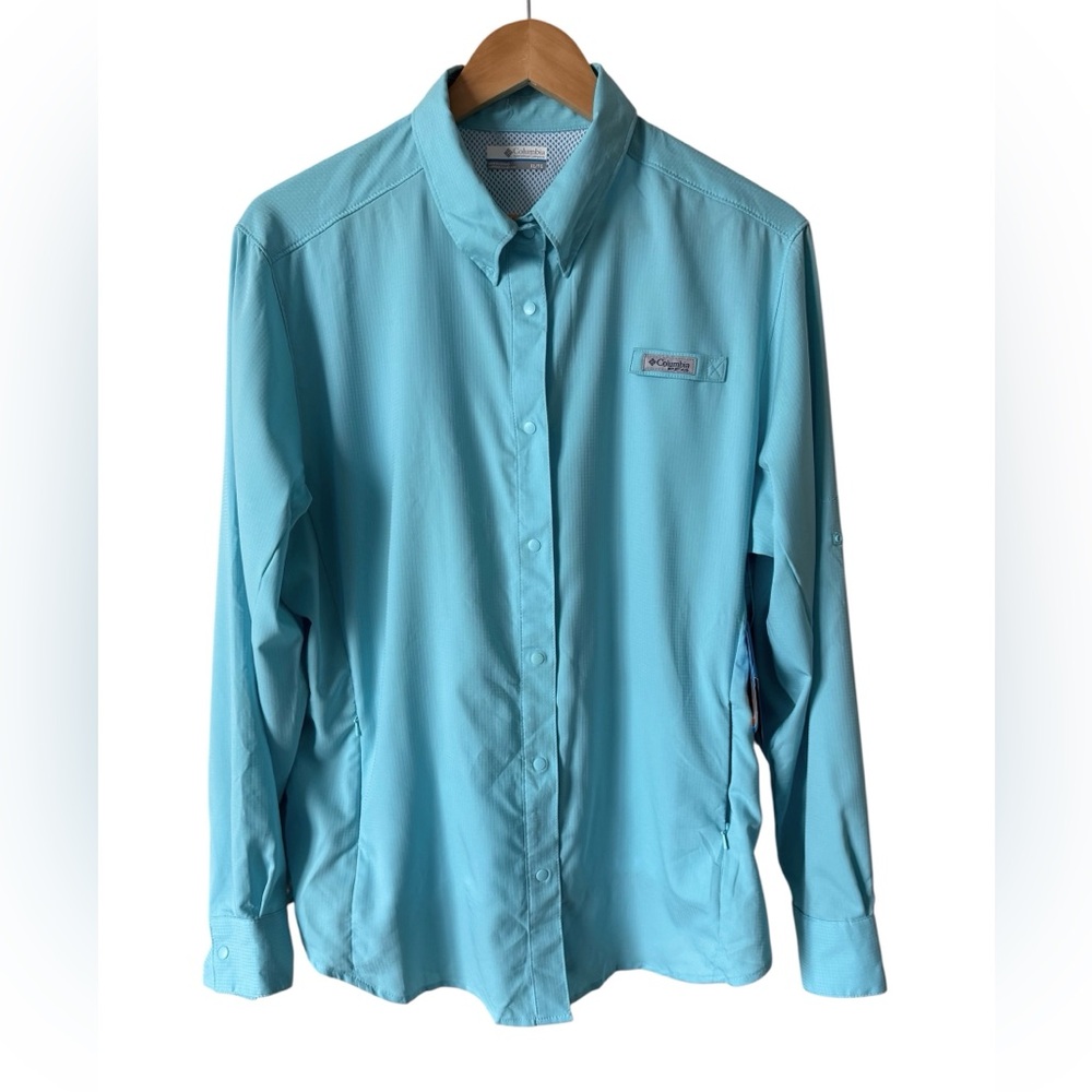 Columbia PFG Womens Tamiami II Shirt XL Omni Shade UPF 40 Fishing NWT Teal